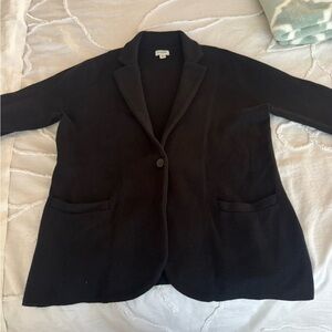 J Crew Black Sweater Blazer with Notched Lapels